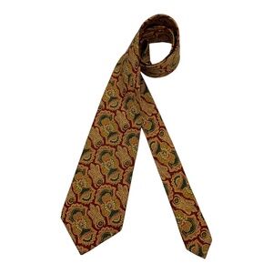 GIANFRANCO FERRE Red/Gold Paisley Silk LUXURY Tie ITALY